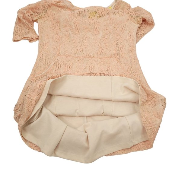 Maeve Anthropologie Pink Lace Floral Dress Size M Round Neck Keyhole Back Lined - Picture 7 of 16